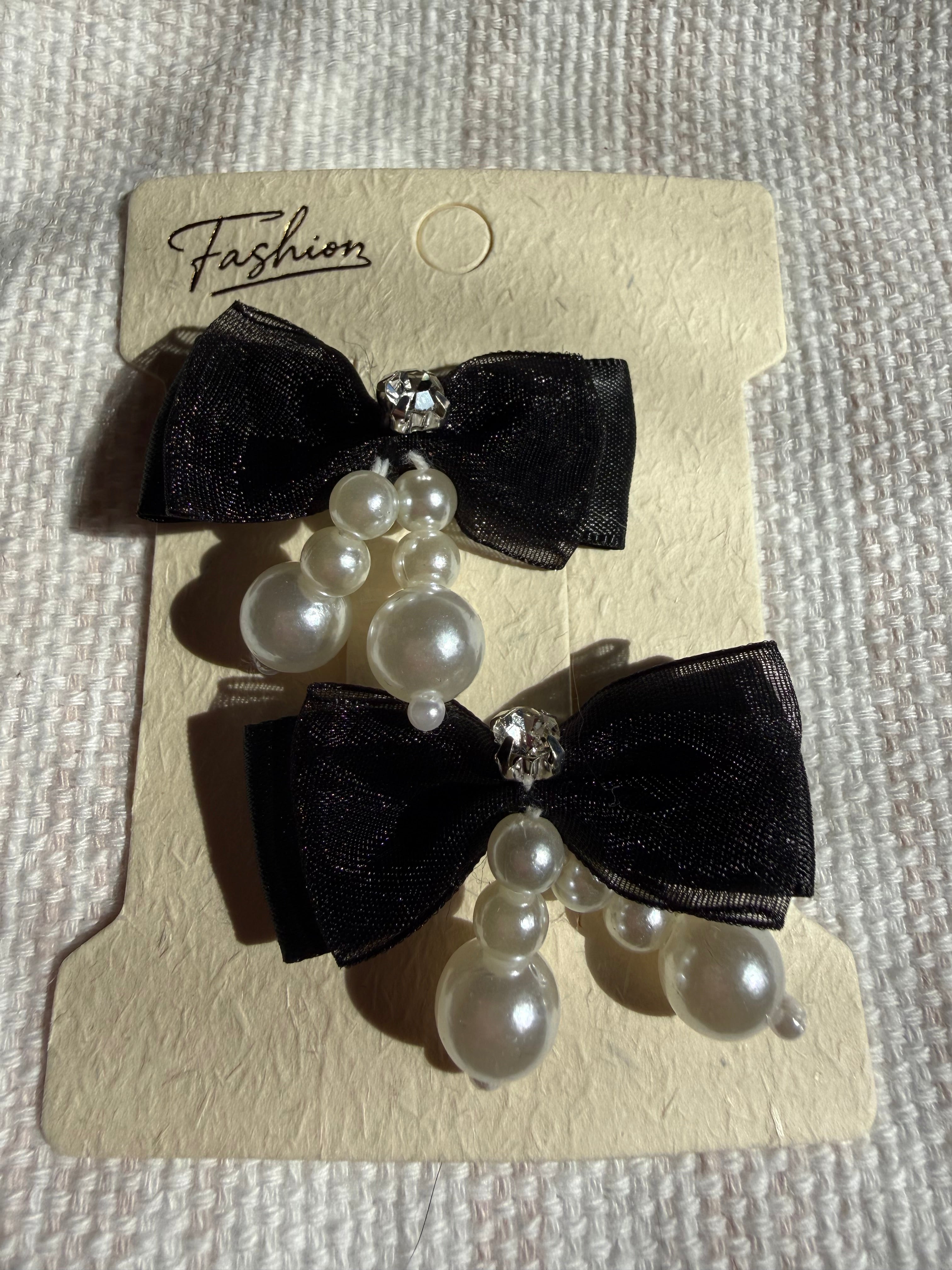 Pearl & Rhinestone Hair Clips