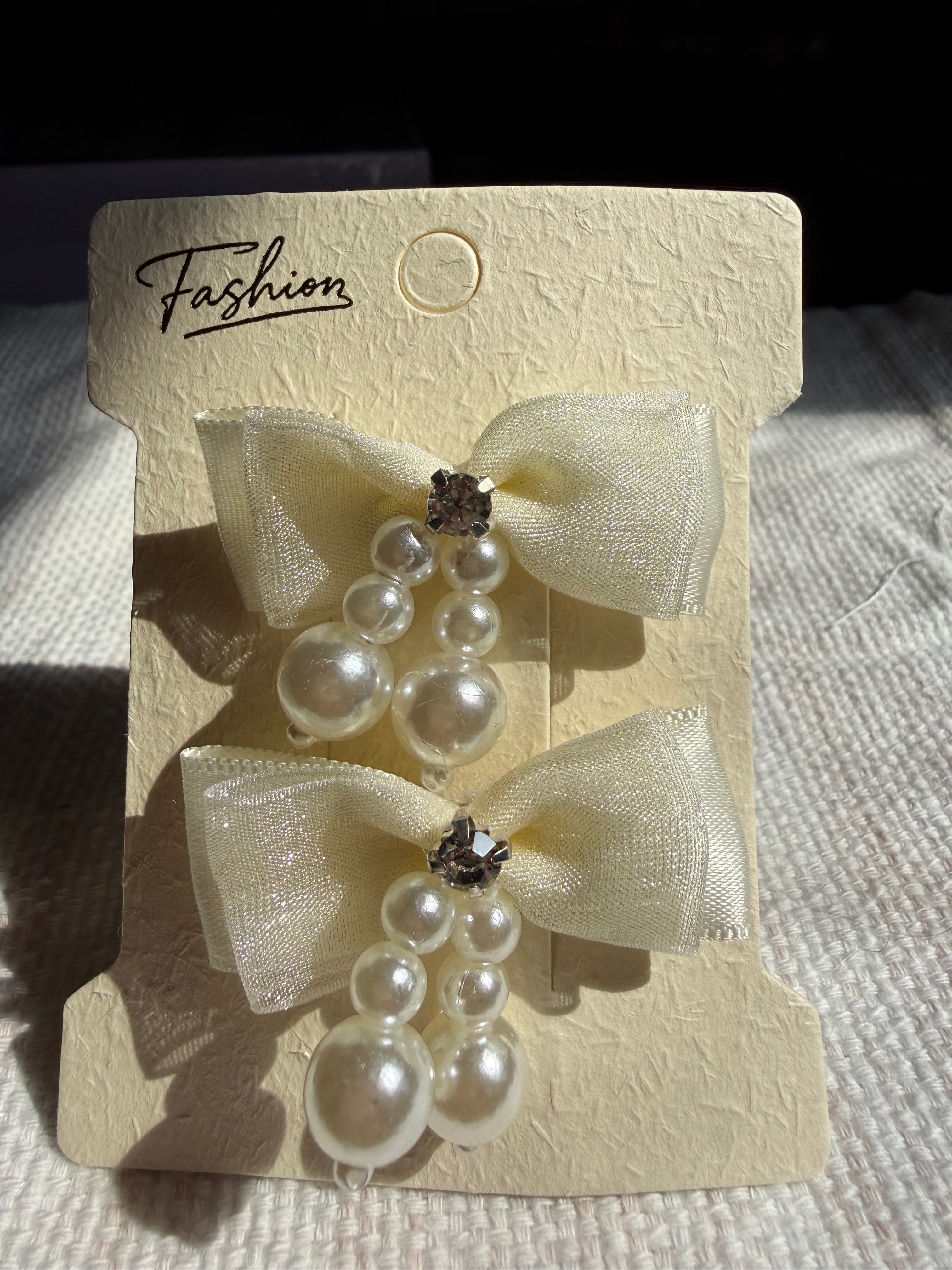 Pearl & Rhinestone Hair Clips