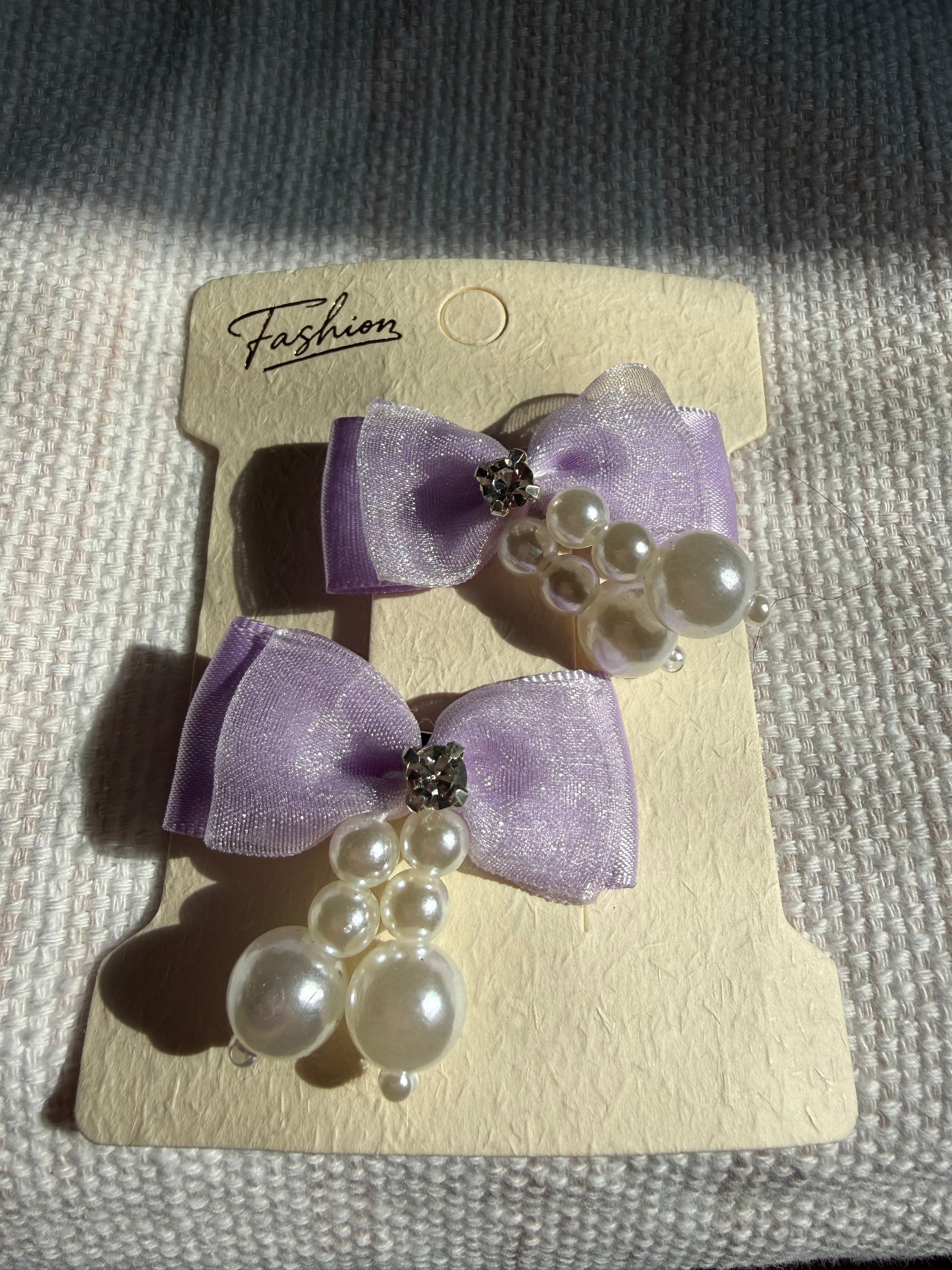 Pearl & Rhinestone Hair Clips