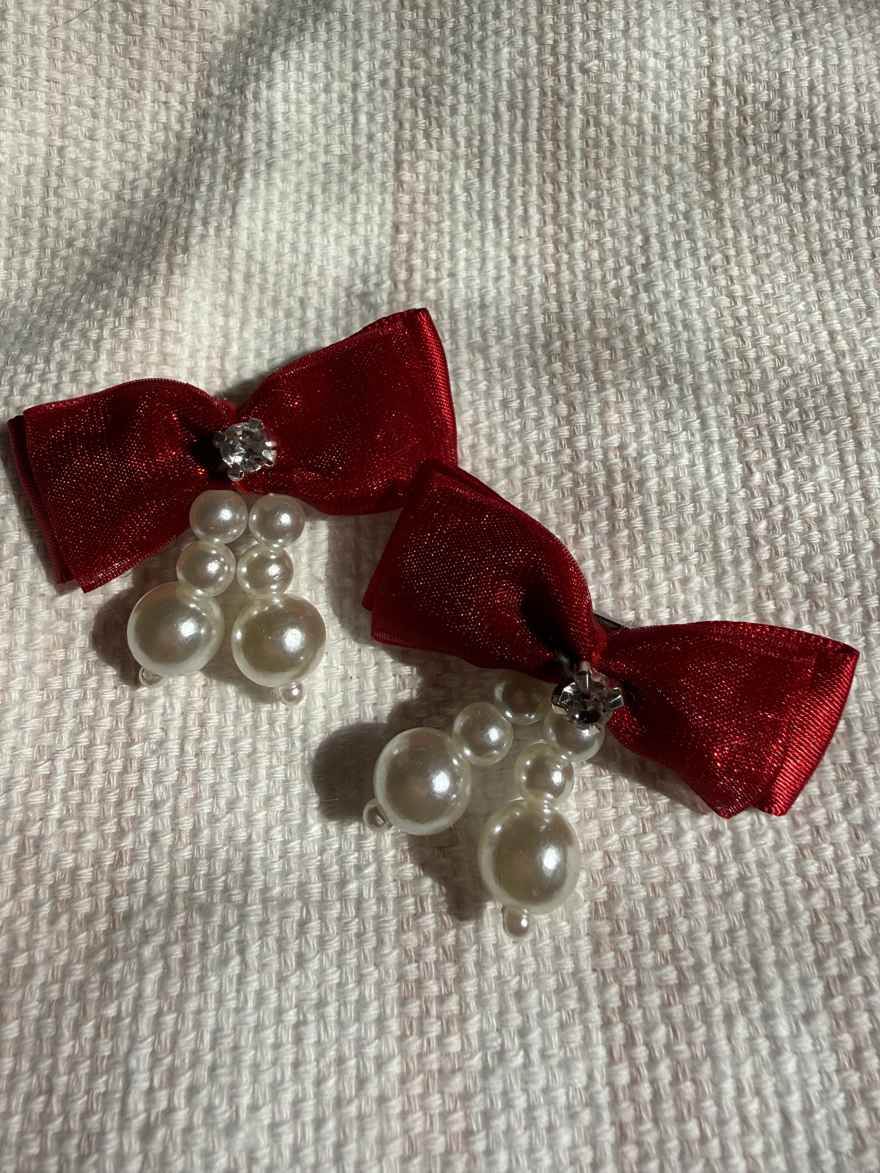 Pearl & Rhinestone Hair Clips
