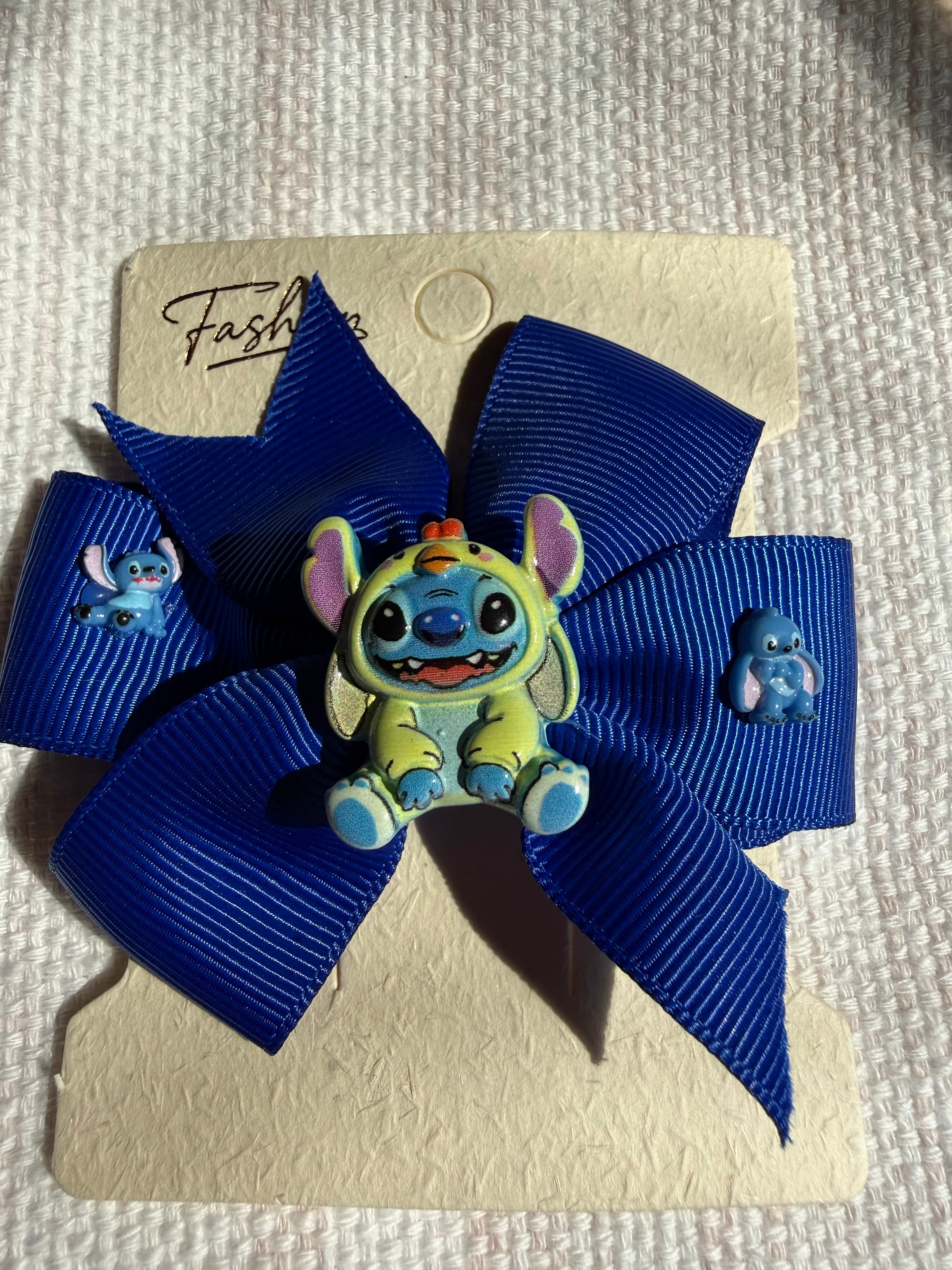 Bright Blue Stitch Hair Clip