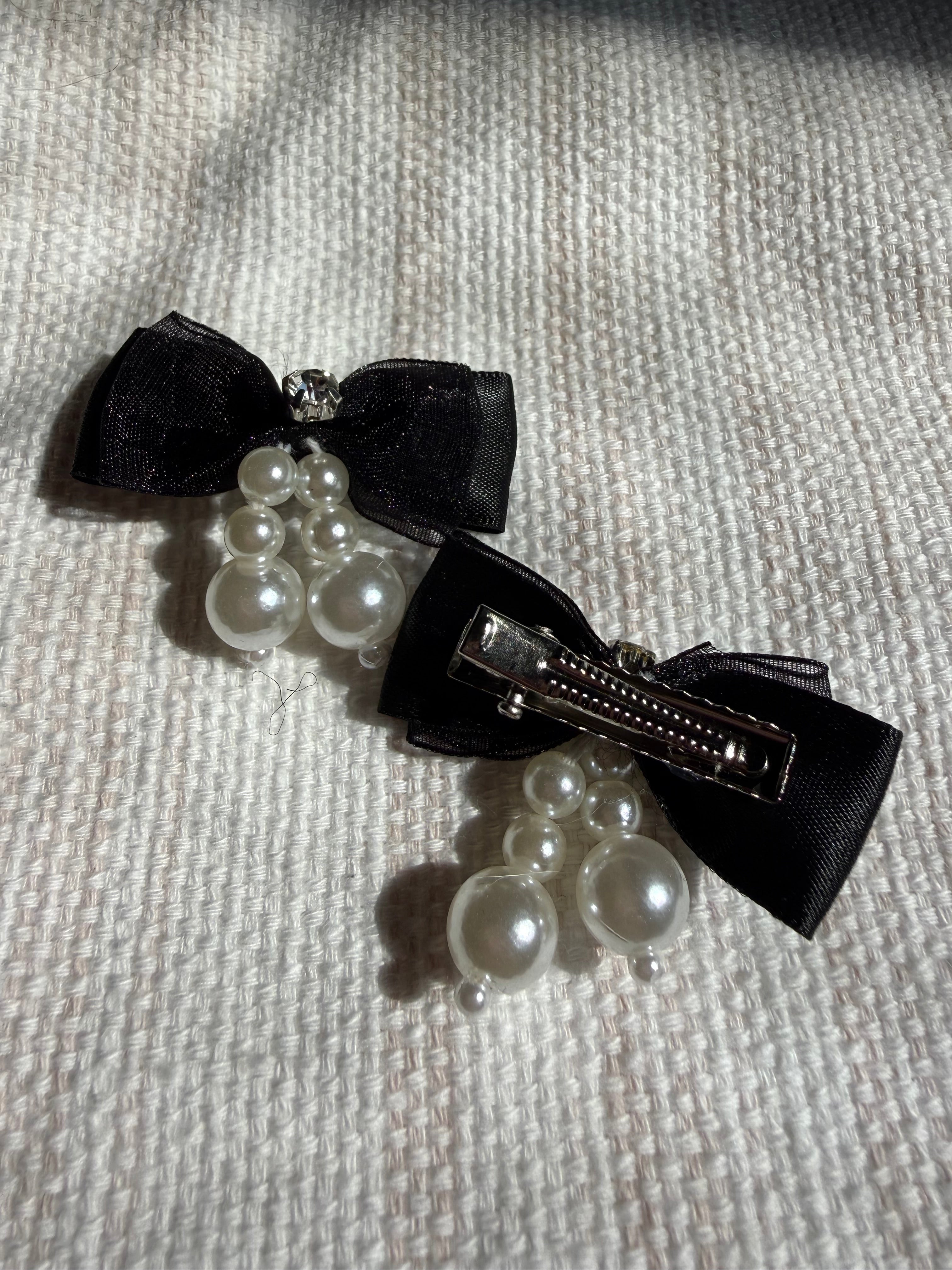 Pearl & Rhinestone Hair Clips