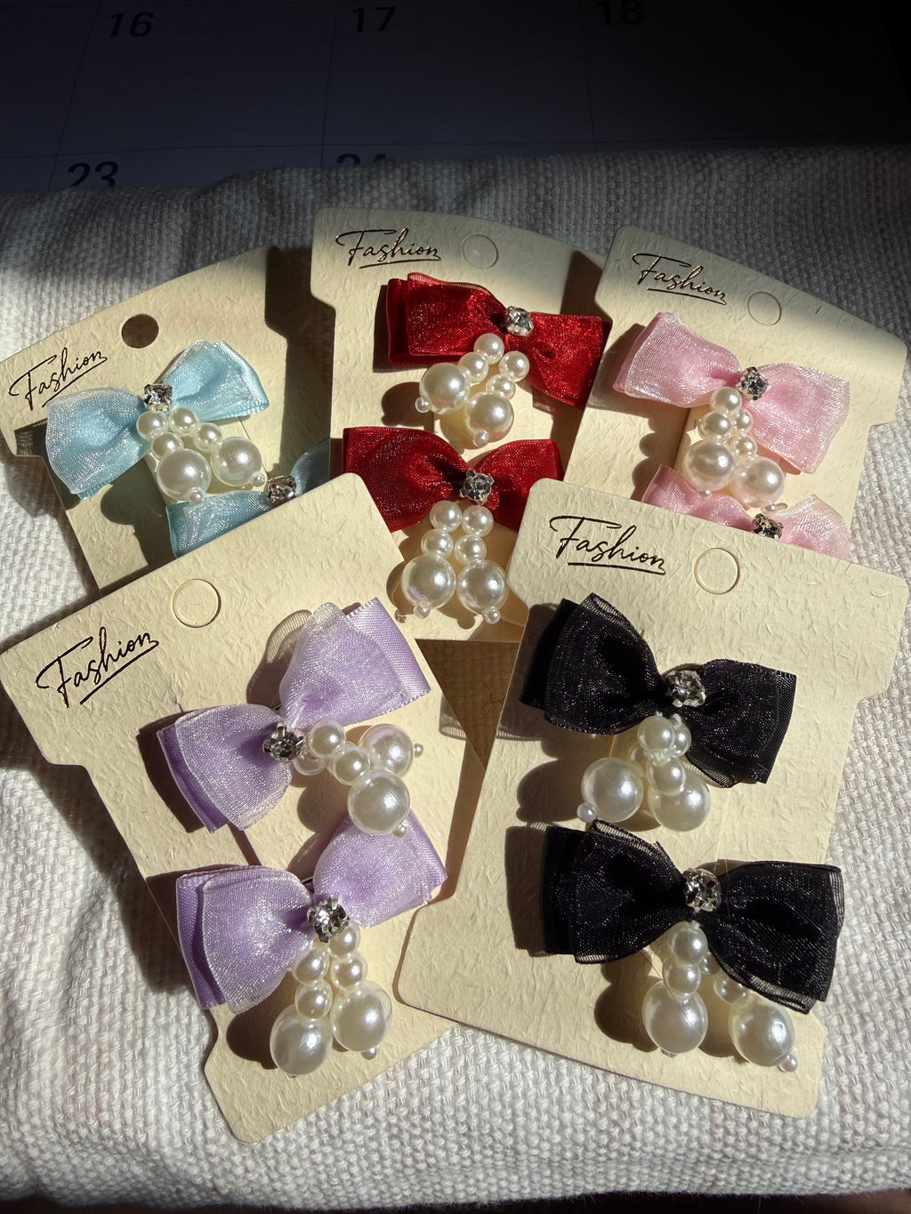 Pearl & Rhinestone Hair Clips