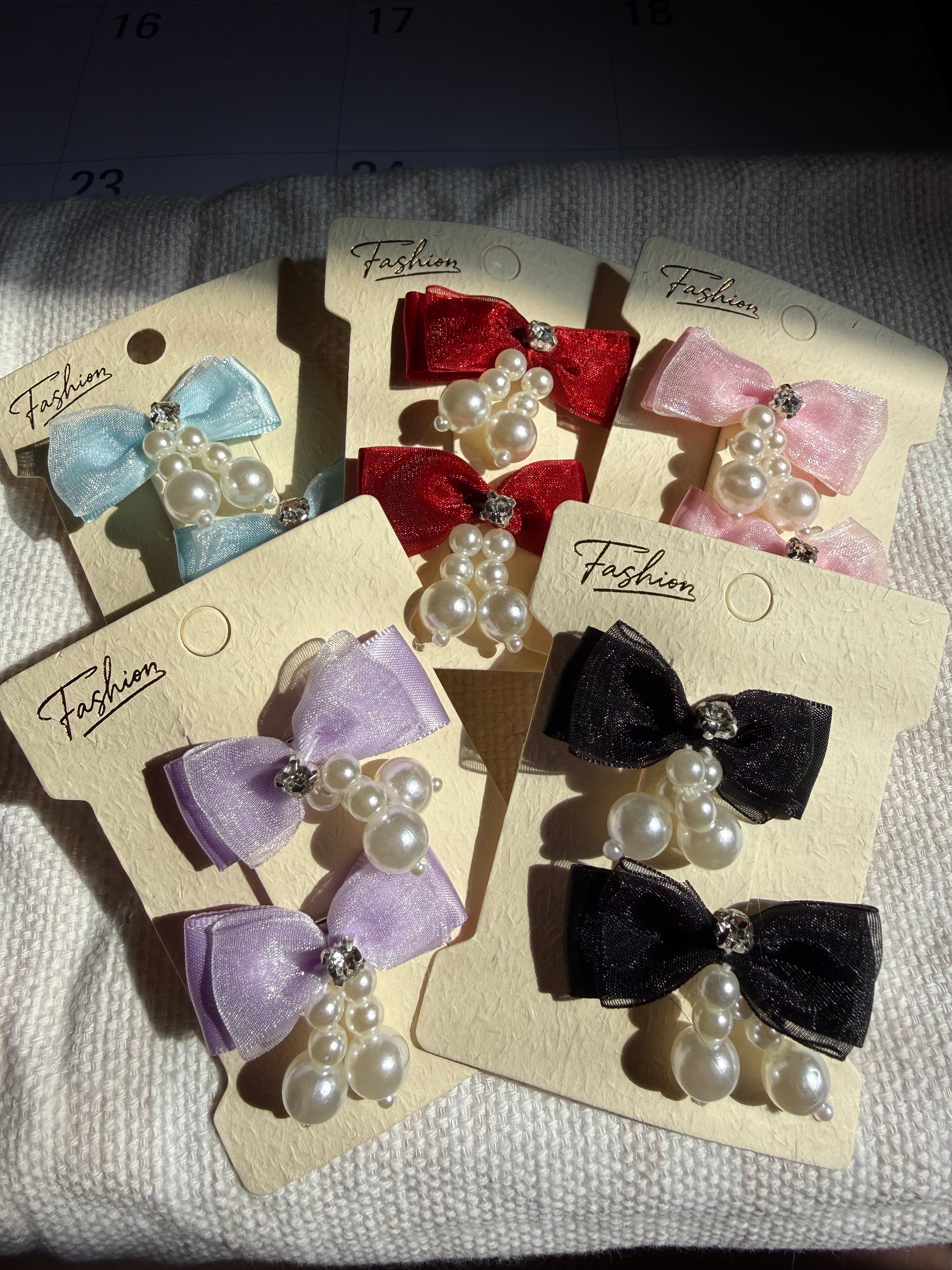 Pearl & Rhinestone Hair Clips