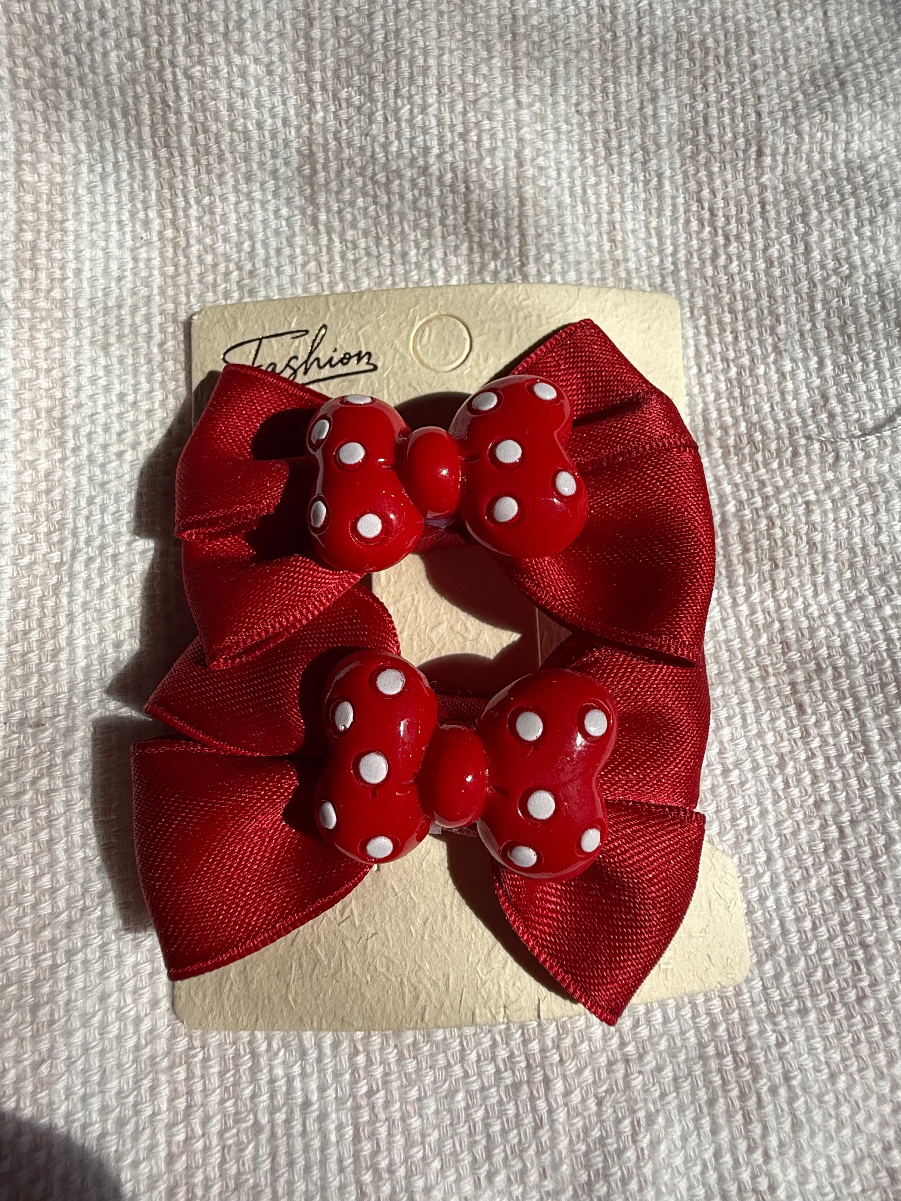 Red Polka Dot Hair Bows