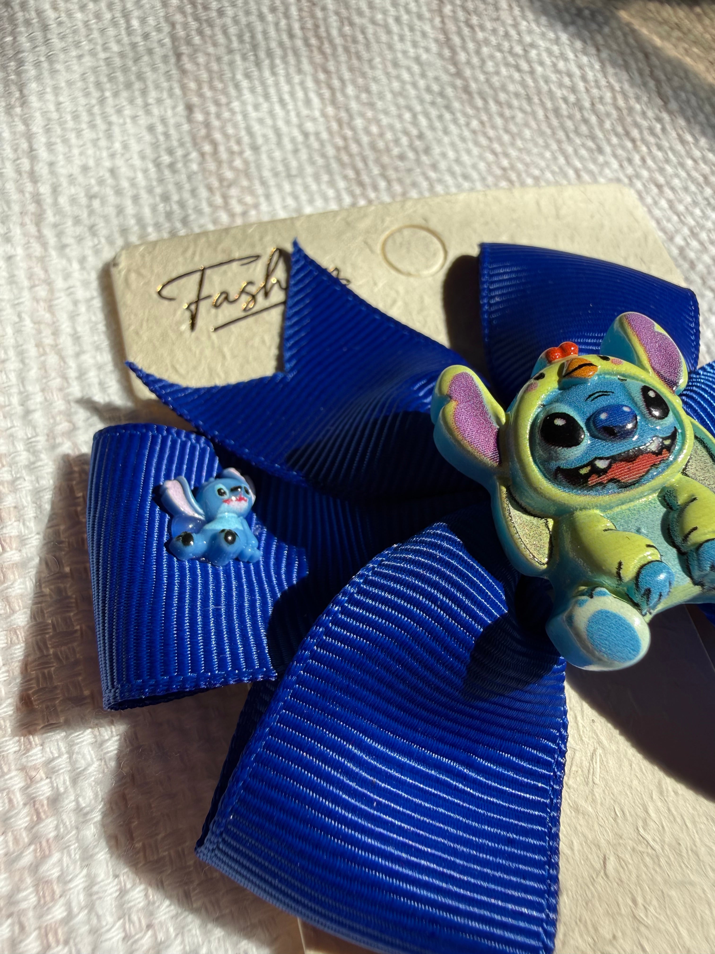 Bright Blue Stitch Hair Clip
