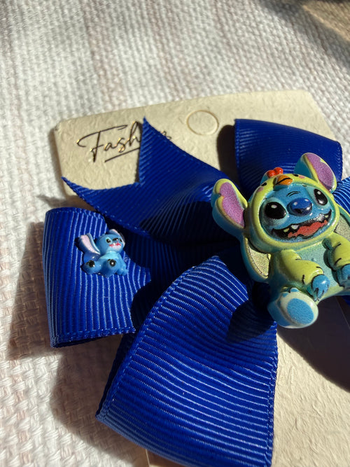 Bright Blue Stitch Hair Clip