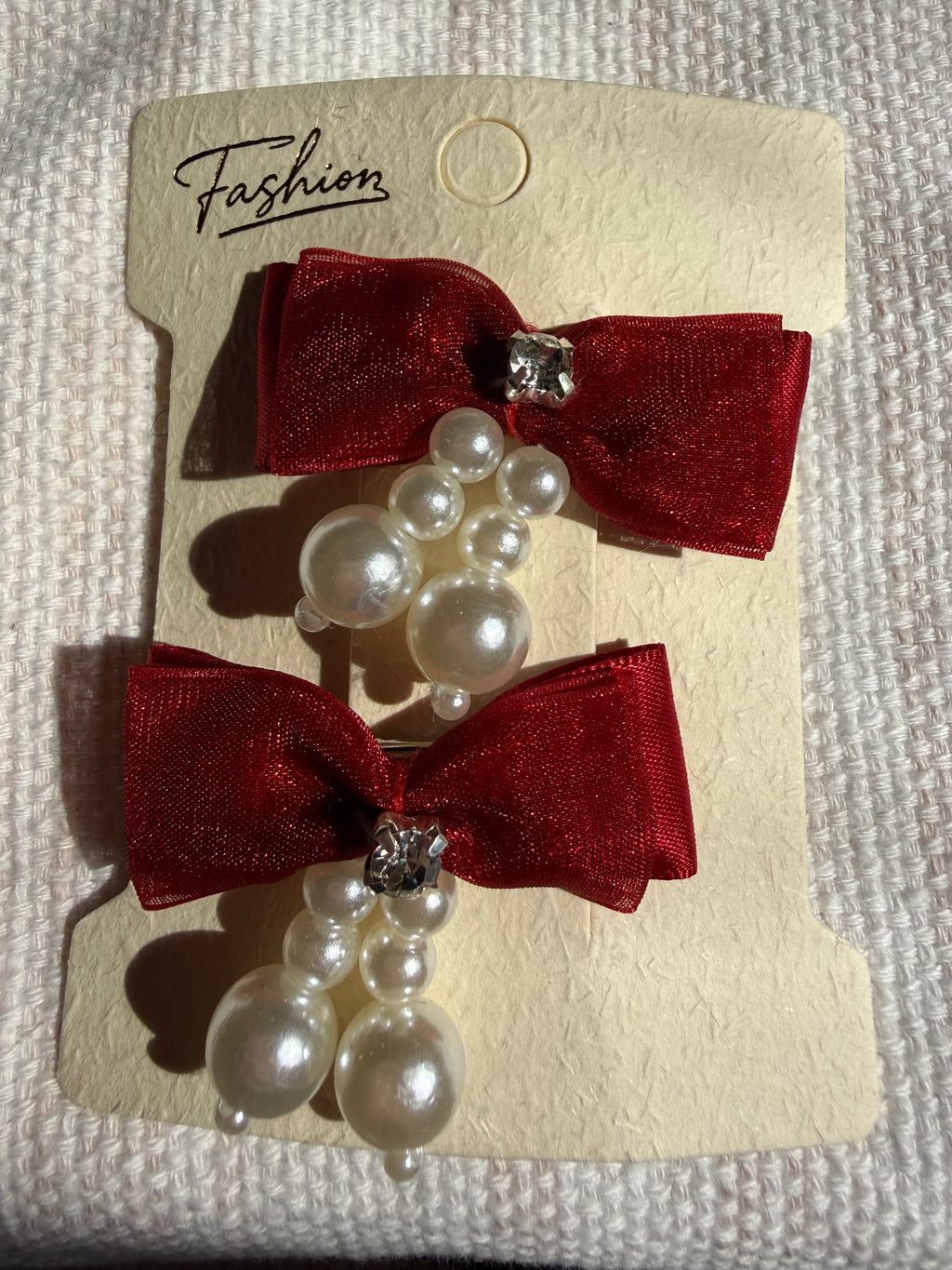 Pearl & Rhinestone Hair Clips