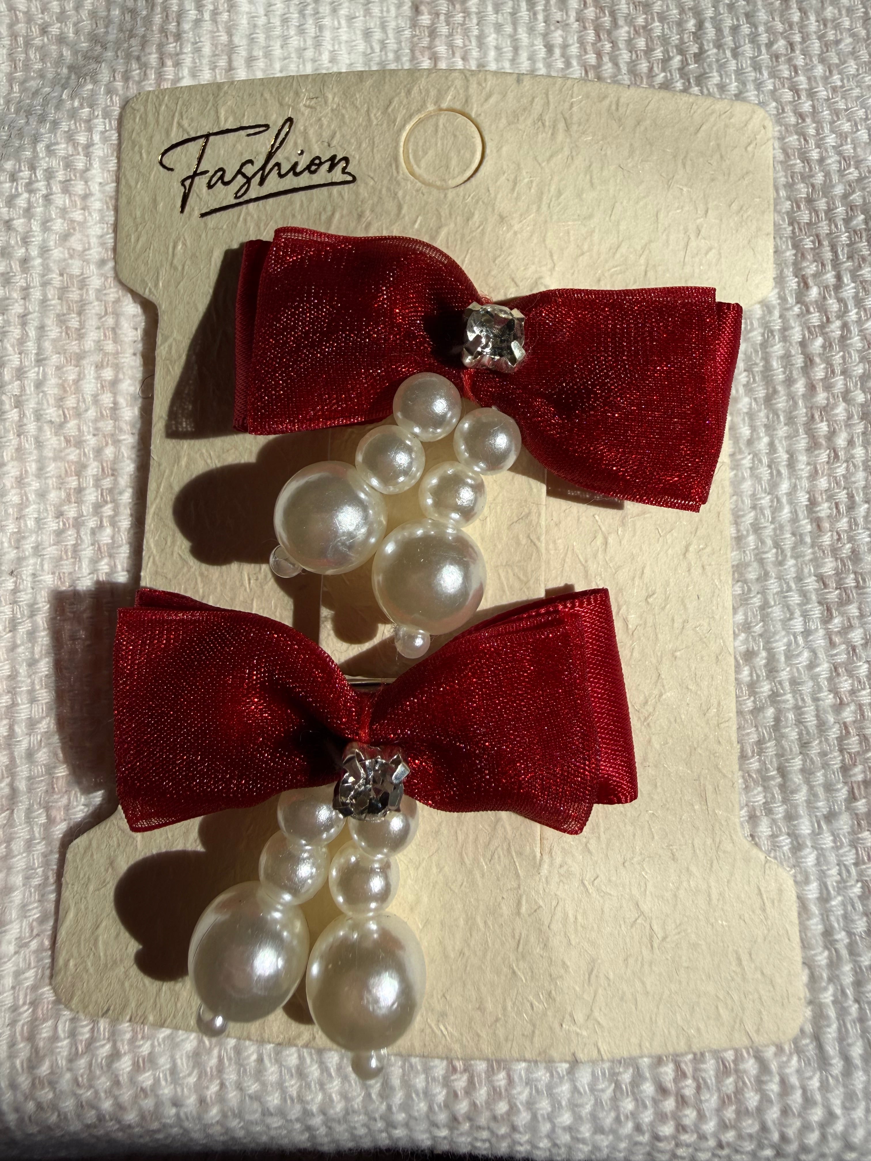 Pearl & Rhinestone Hair Clips