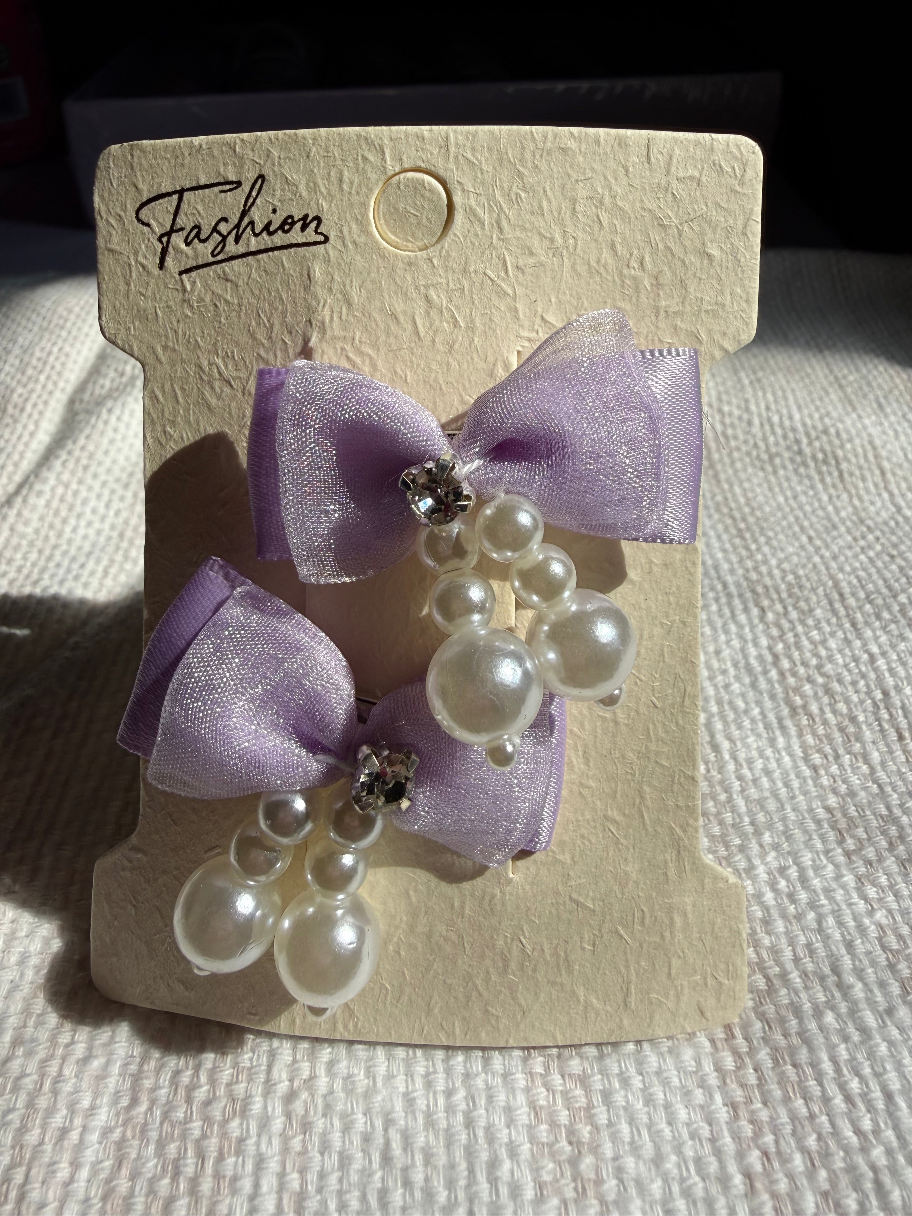 Pearl & Rhinestone Hair Clips