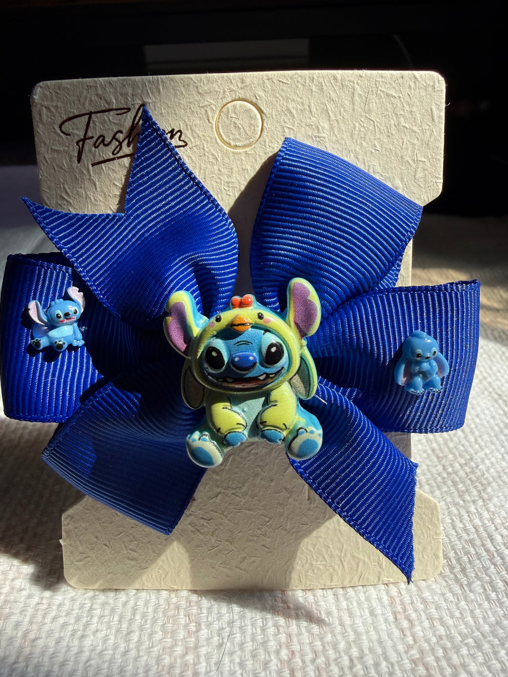 Bright Blue Stitch Hair Clip