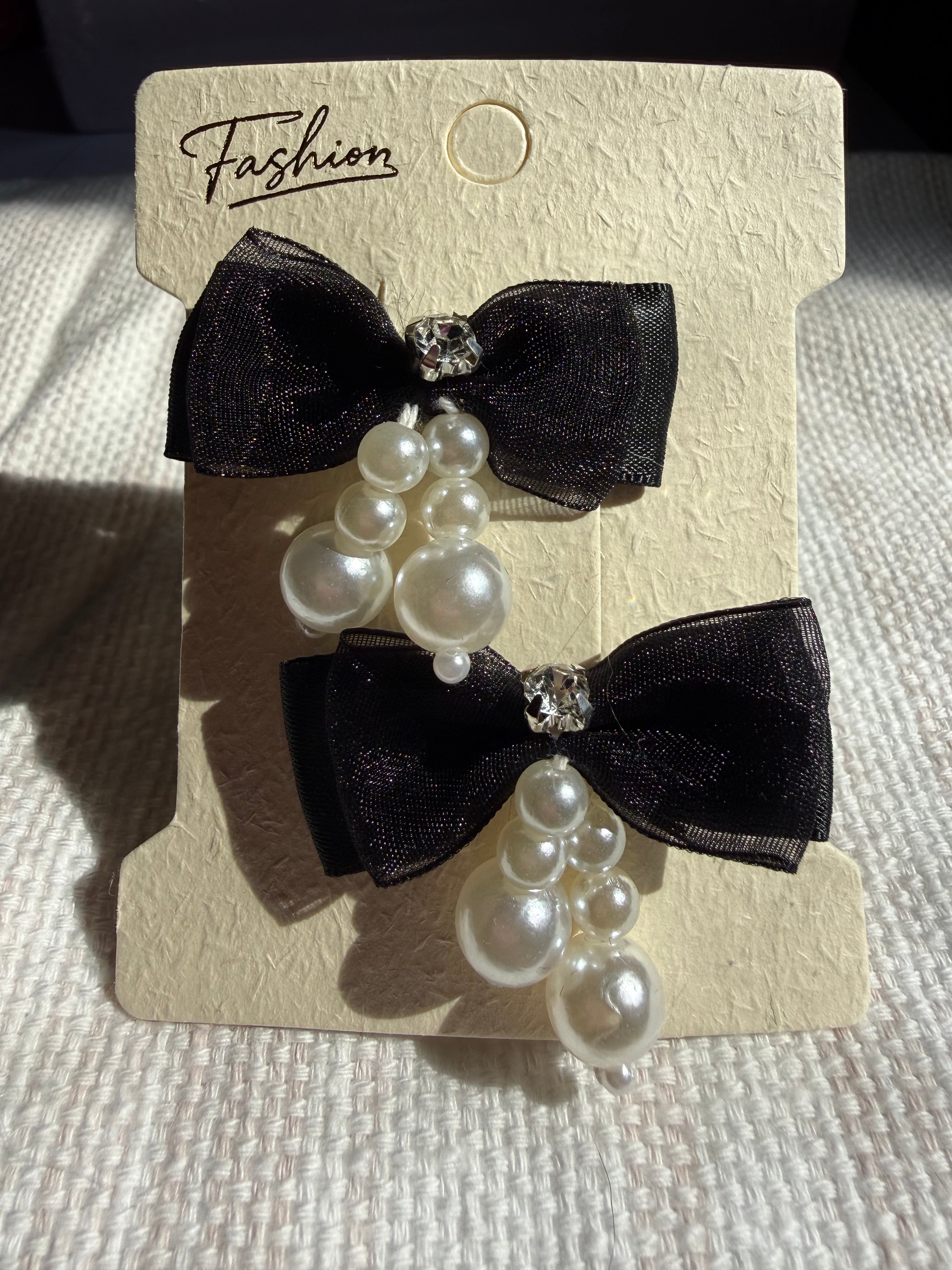 Pearl & Rhinestone Hair Clips