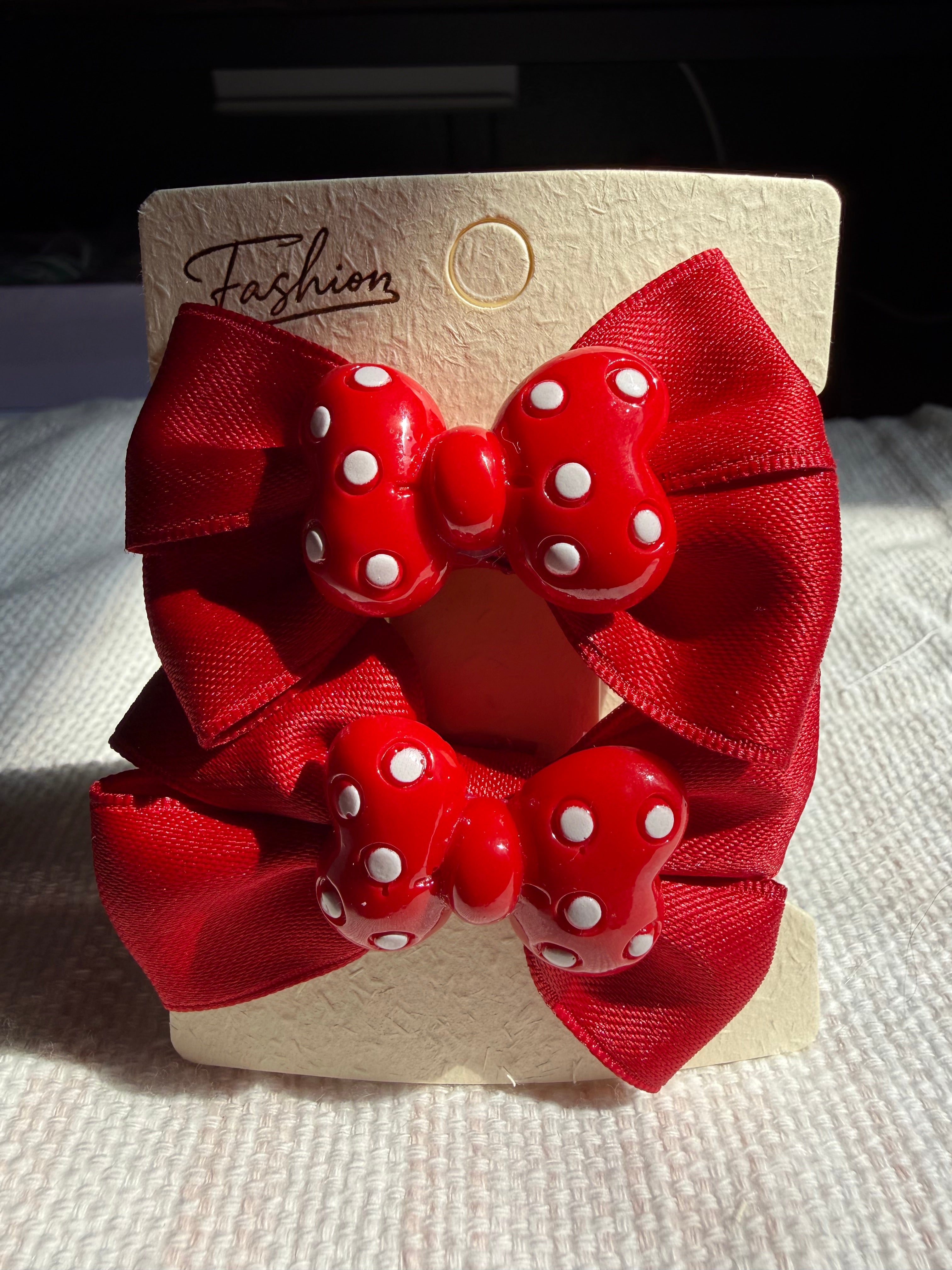 Red Polka Dot Hair Bows
