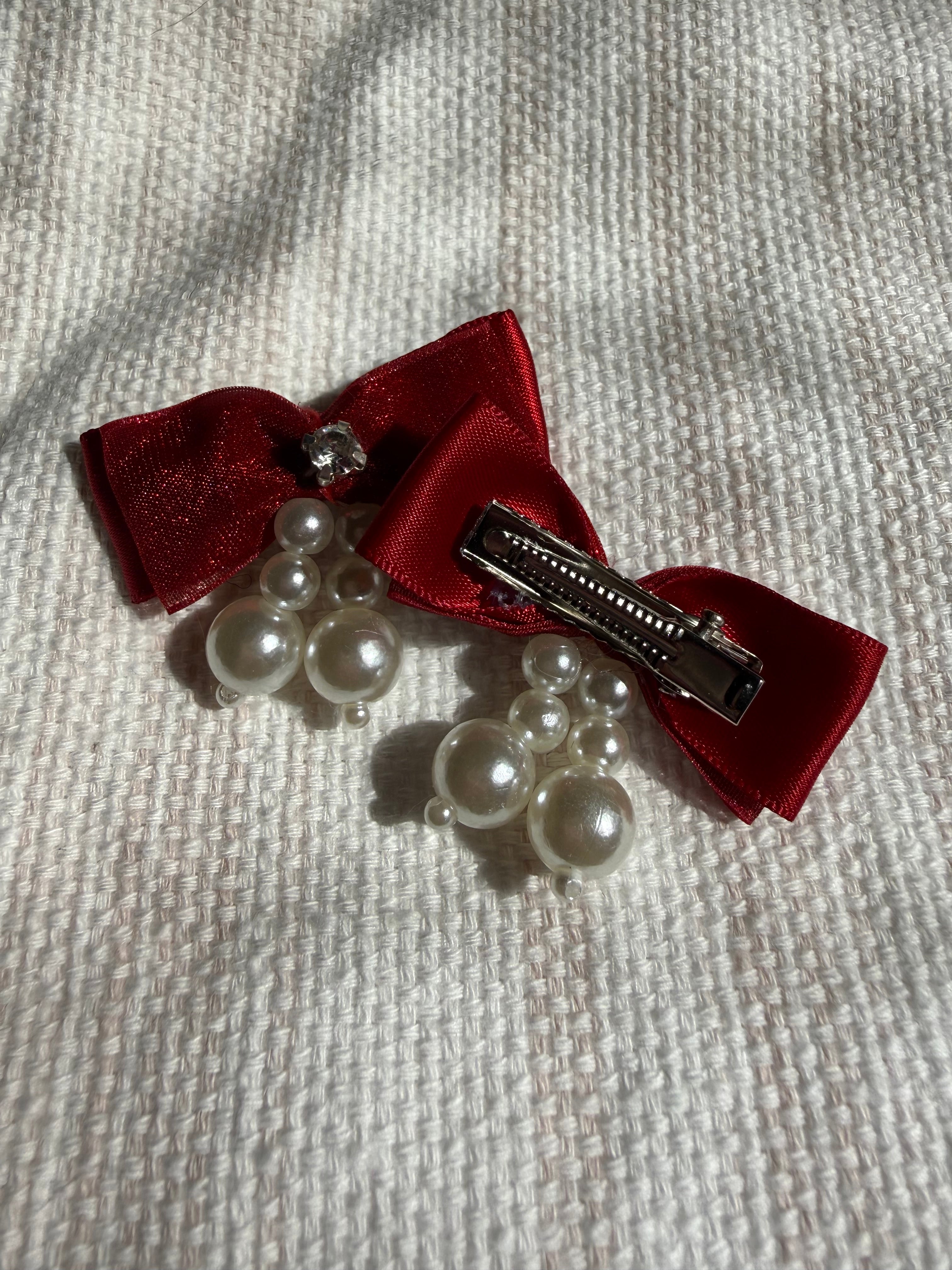 Pearl & Rhinestone Hair Clips