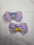 Purple Stitch Hair Clips
