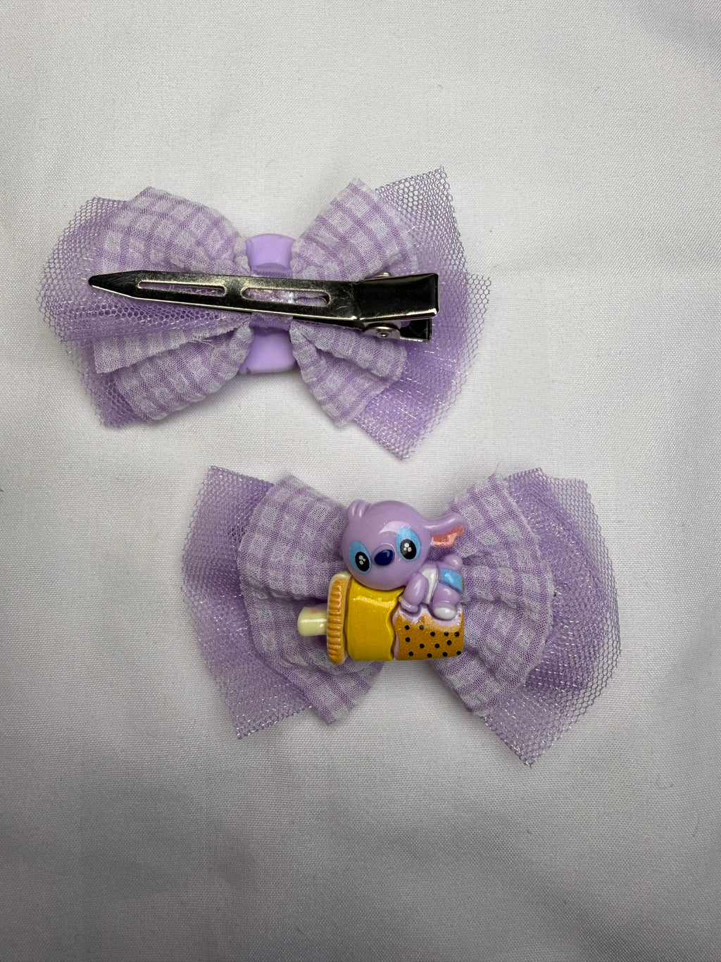 Purple Stitch Hair Clips