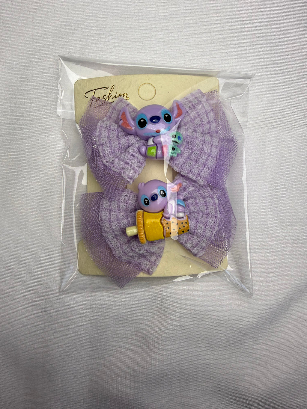 Purple Stitch Hair Clips